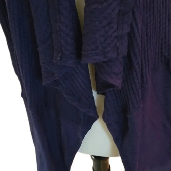 Velvet by Graham & Spencer Navy Waffle Knit Cardigan Women Size S - Picture 2 of 16